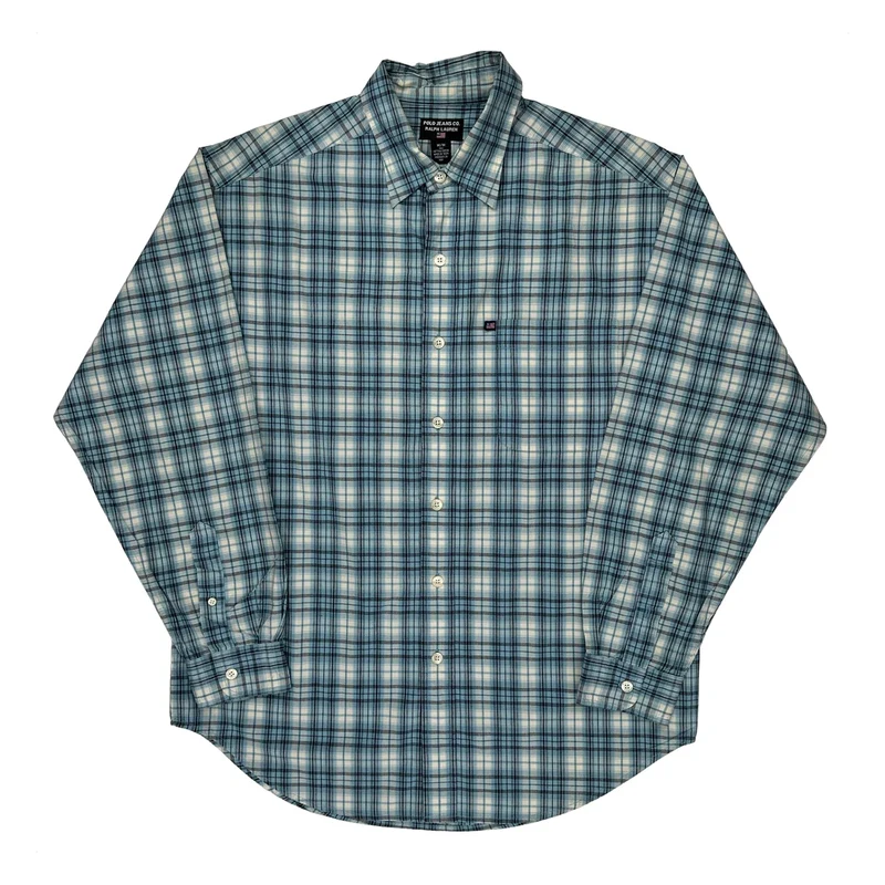 Polo By Ralph Lauren Checked Shirt - Medium Blue Cotton
