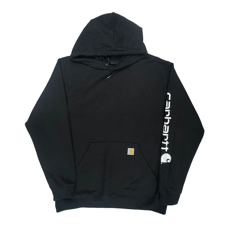 Loose Fit Carhartt Spellout Hoodie - XL Black Cotton