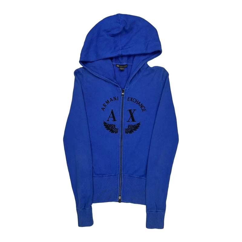 Armani Exchange Hoodie - Medium Blue Cotton