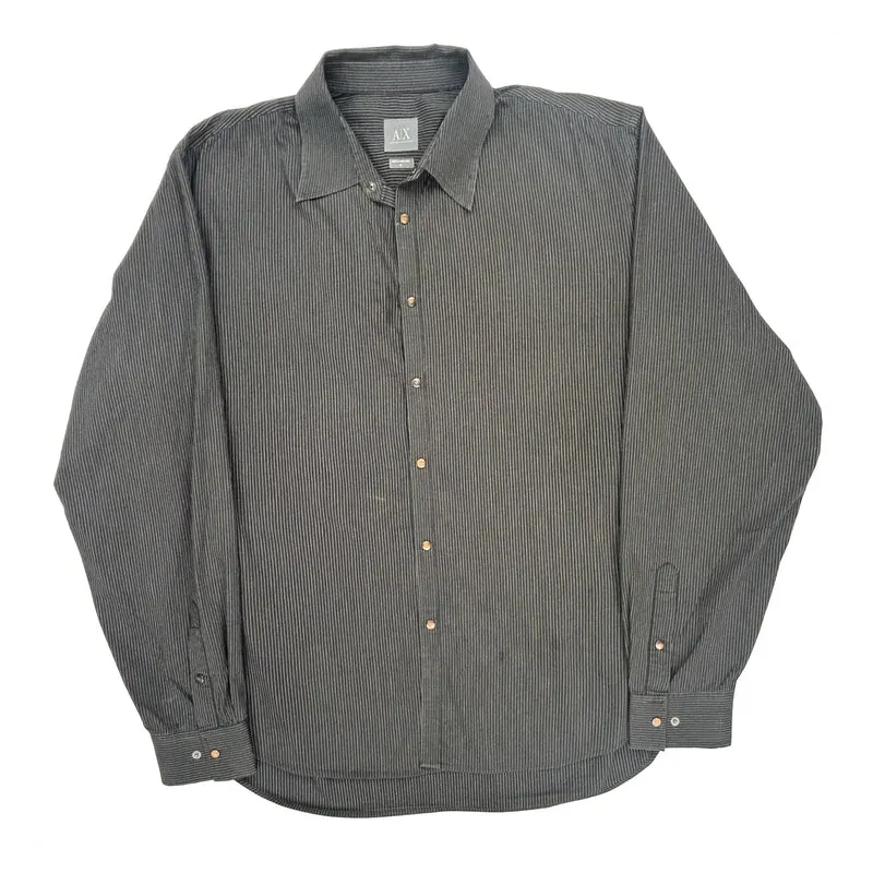 Armani Exchange Pinstripe Shirt - XL Gray Cotton