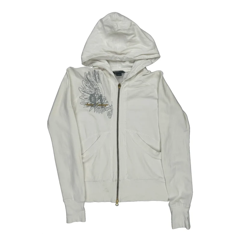 Armani Exchange Hoodie - Small White Cotton