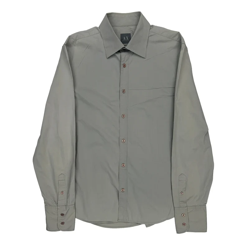 Armani Exchange Shirt - Large Gray Cotton