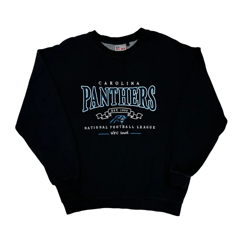 Carolina Panthers Nfl Football Long Sleeve T-Shirt - XS Black Cotton