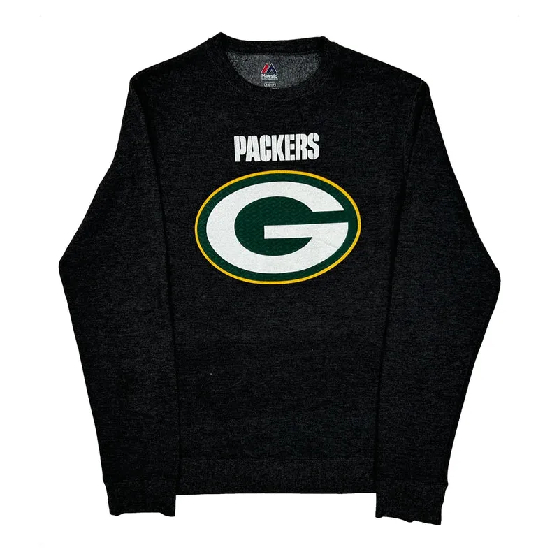 Packers Majestic Football Sweatshirt - Small Black Polyester