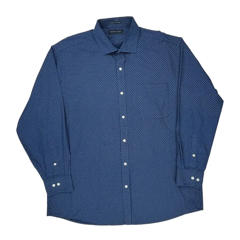 Tommy Hilfiger Polka Dot Shirt - XL Blue Cotton