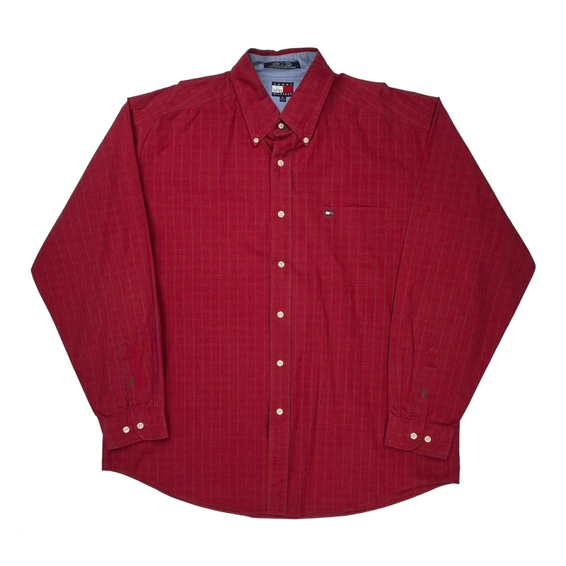 Tommy Hilfiger Striped Shirt - XL Red Cotton