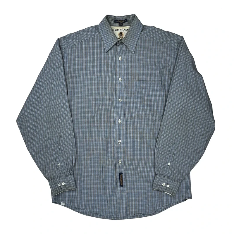 Tommy Hilfiger Checked Shirt - Medium Blue Cotton