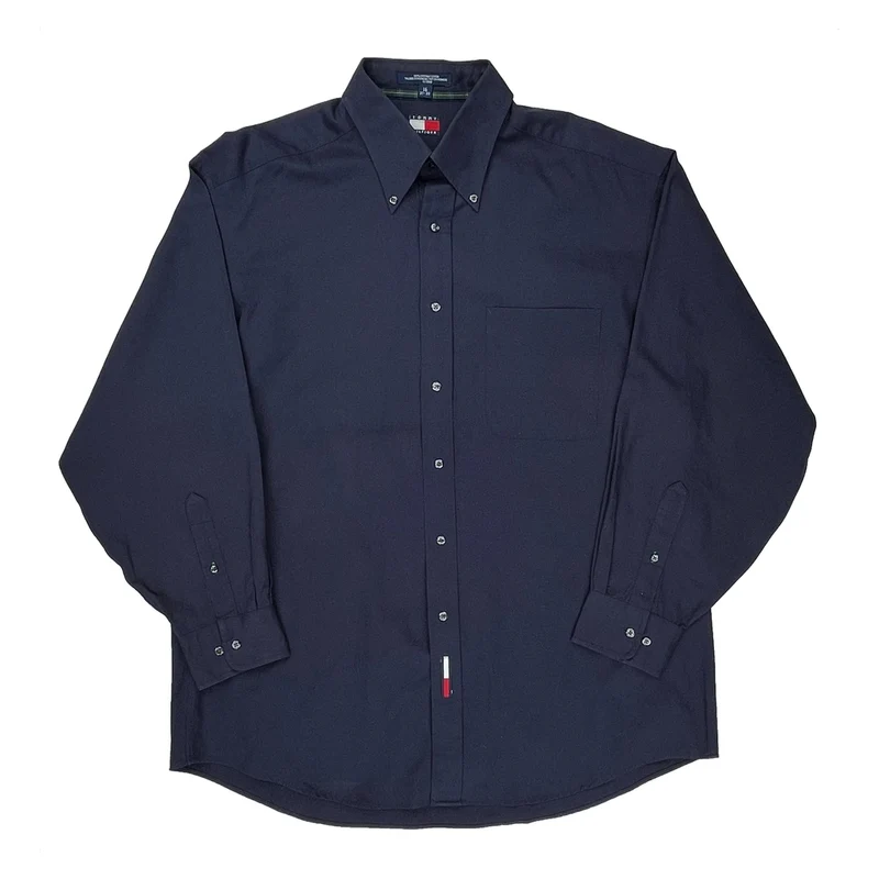 Tommy Hilfiger Shirt - Large Navy Cotton