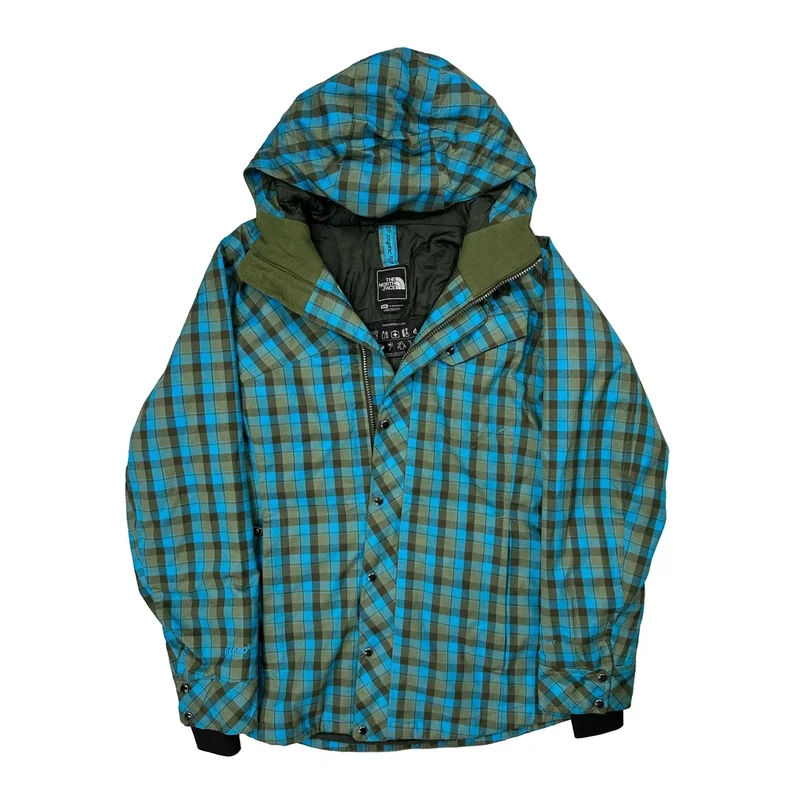 The North Face Checked Ski Jacket - Medium Blue Polyester