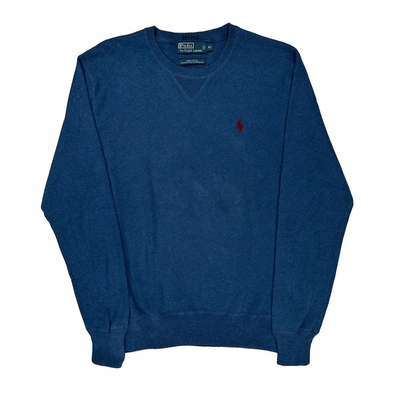 Polo By Ralph Lauren Sweater - XL Blue Cotton