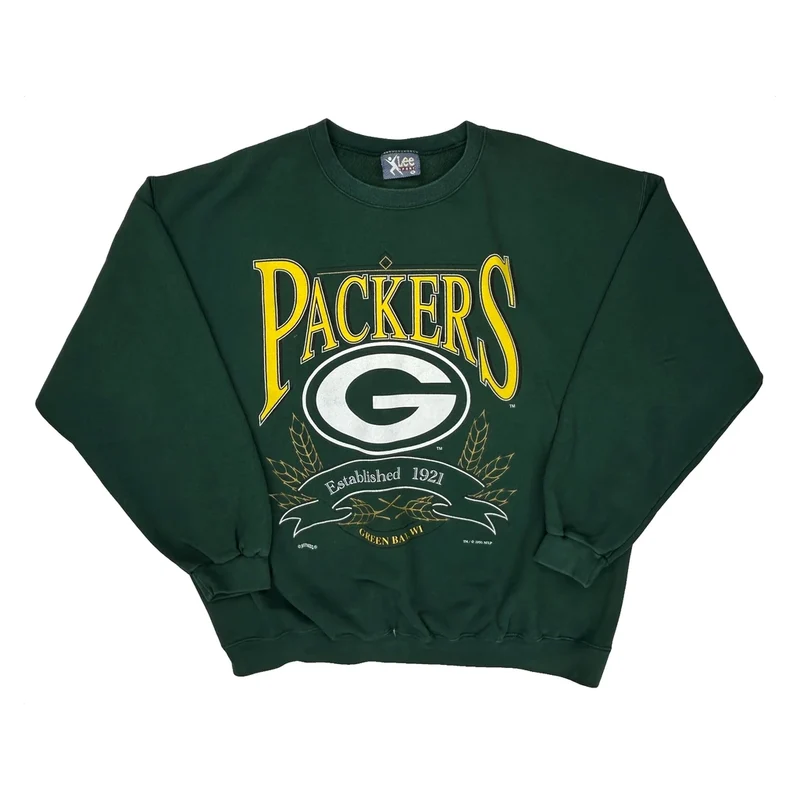 Packers Lee Sport Football Sweatshirt - XL Green Cotton