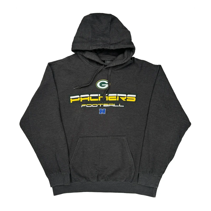 Packers Nfl Football Hoodie - XL Grey Cotton Blend