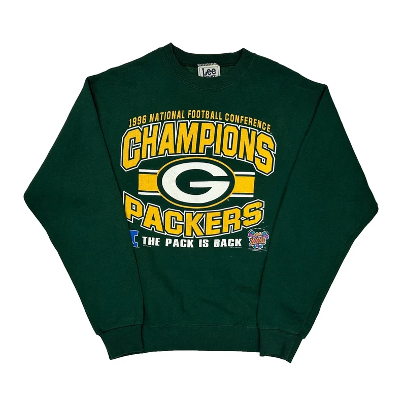 Green Bay Packers Lee Sport Made In USA Graphic Sweatshirt - XL Green Cotton