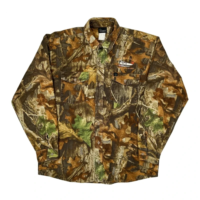 Caribou Air Codet Camo Shirt - Large Brown Cotton