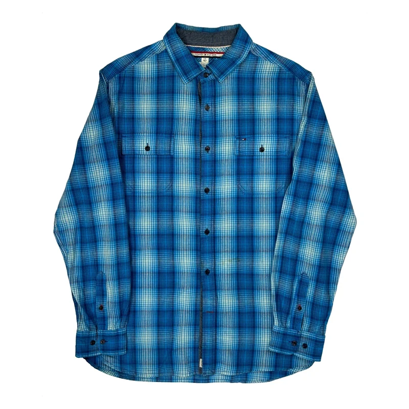 Tommy Hilfiger Checked Shirt - Large Blue Cotton