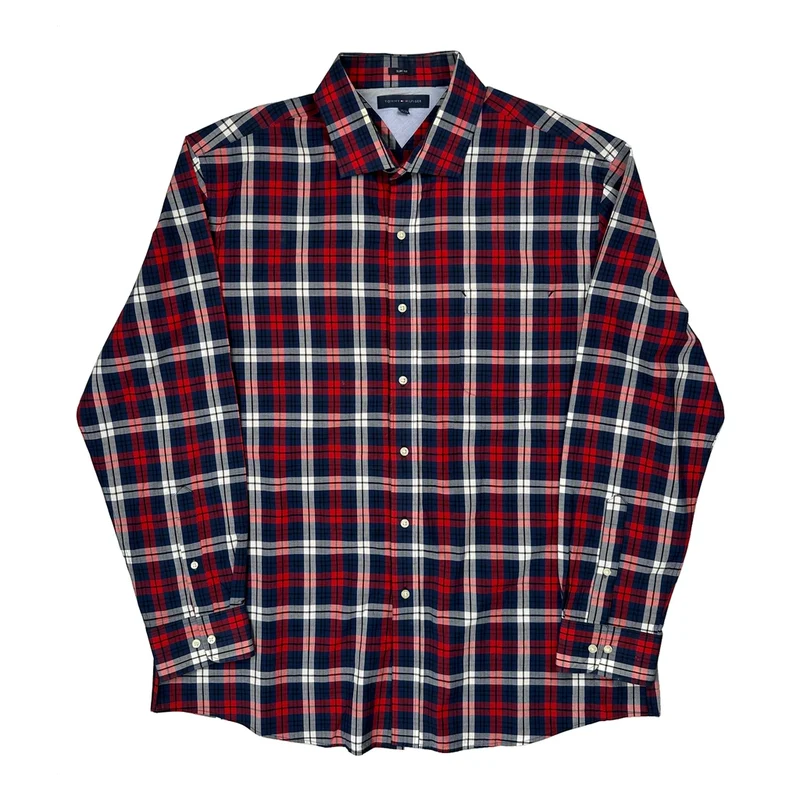 Tommy Hilfiger Checked Shirt - XL Red Cotton
