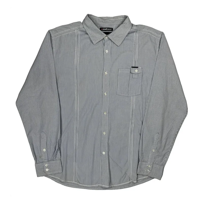 Ecko Unltd Striped Shirt - XL Blue Cotton