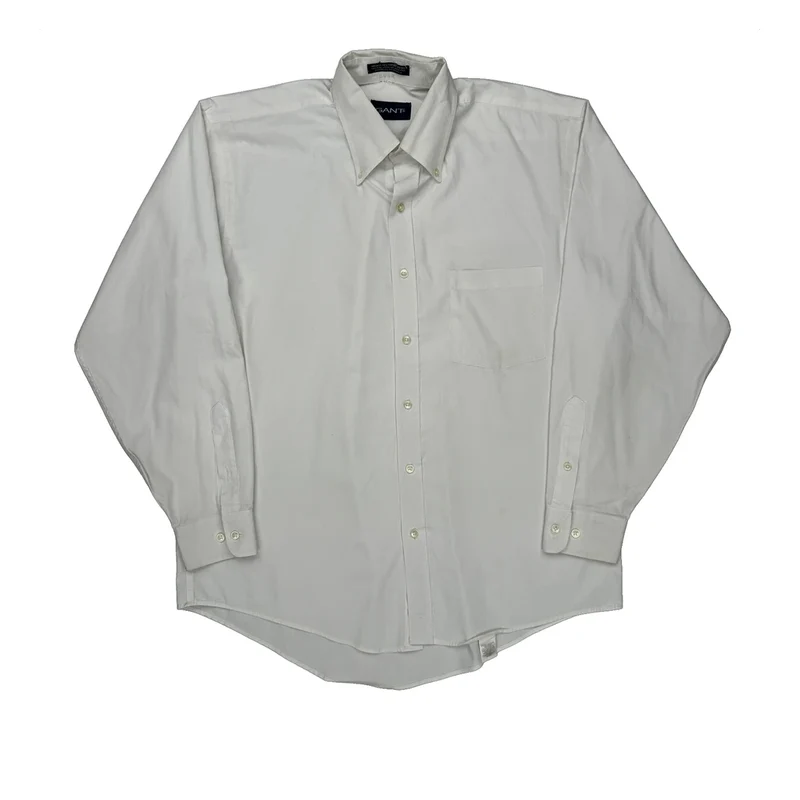 Wrinkle Free Gant Shirt - Medium White Cotton Blend