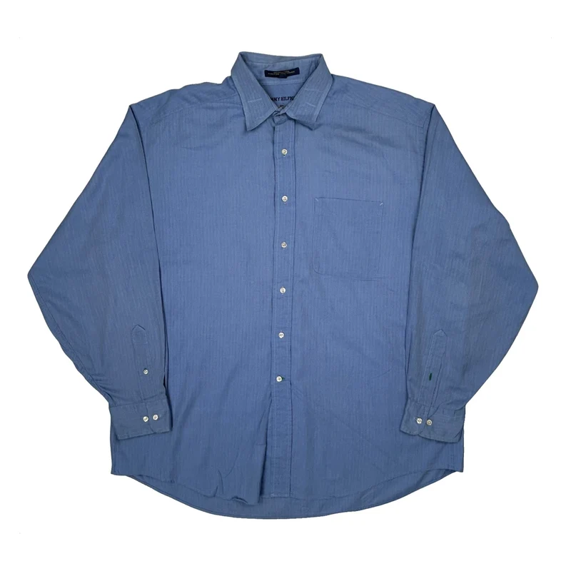 Tommy Hilfiger Shirt - Large Blue Cotton
