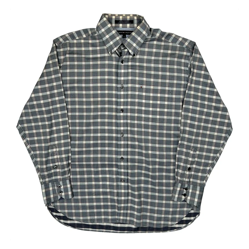 Tommy Hilfiger Checked Shirt - Large Blue Cotton