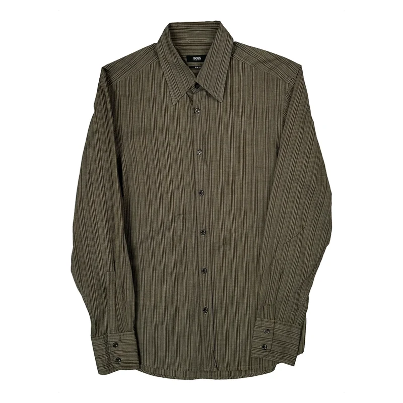 Boss Slim Fit Shirt - Medium Brown Cotton