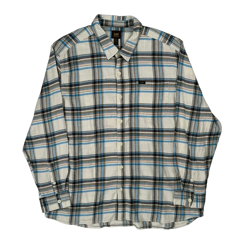 Lee Checked Shirt - 2XL White Cotton