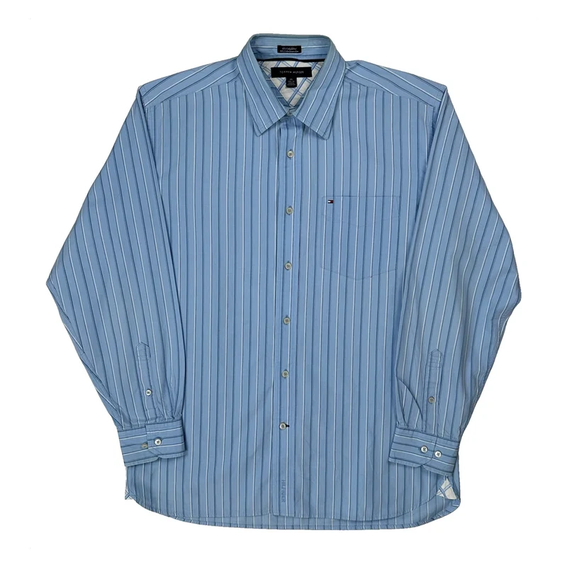 Tommy Hilfiger Striped Shirt - Medium Blue Cotton