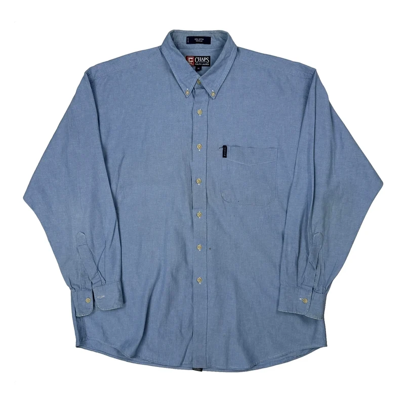 Chaps Ralph Lauren Shirt - XL Blue Cotton