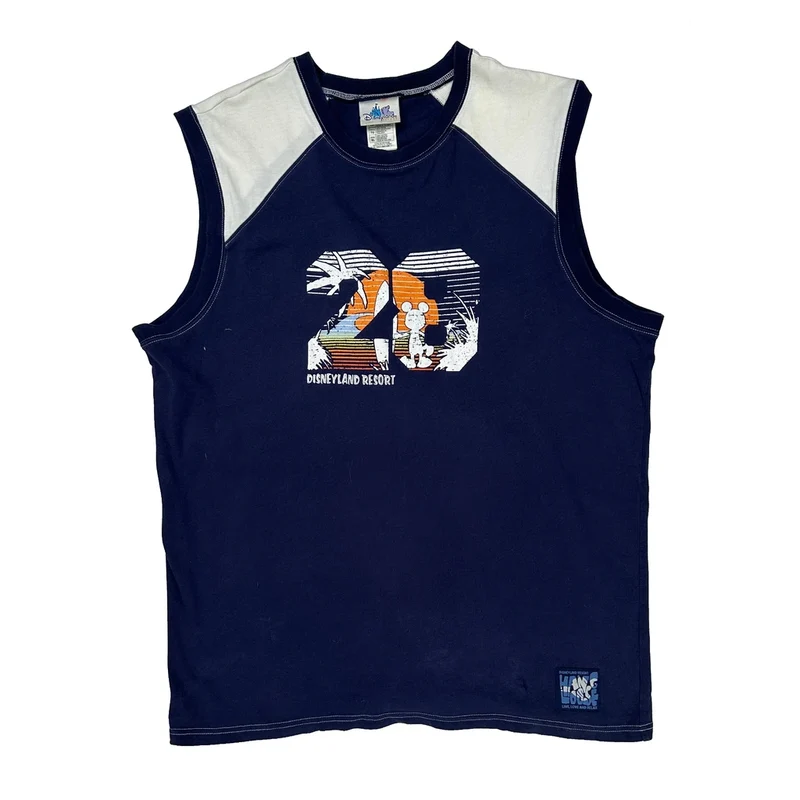 Disneyland Resort Disney Graphic Tank Top - XL Navy Cotton