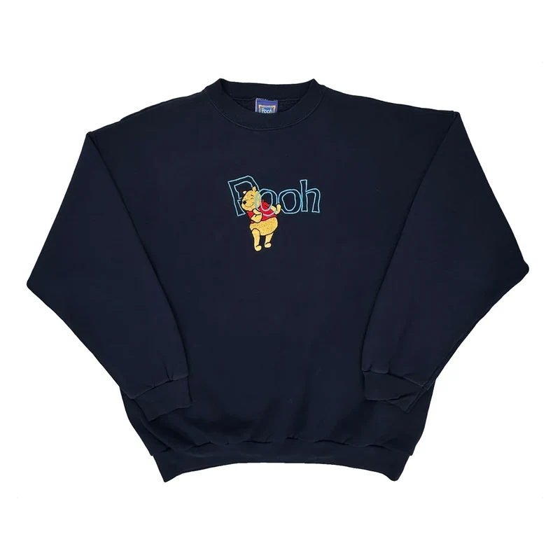 Winnie The Pooh Disney Cartoon Sweatshirt - XL Navy Cotton