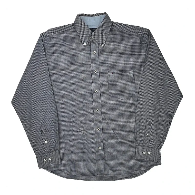 Tommy Hilfiger Checked Shirt - Medium Gray Cotton