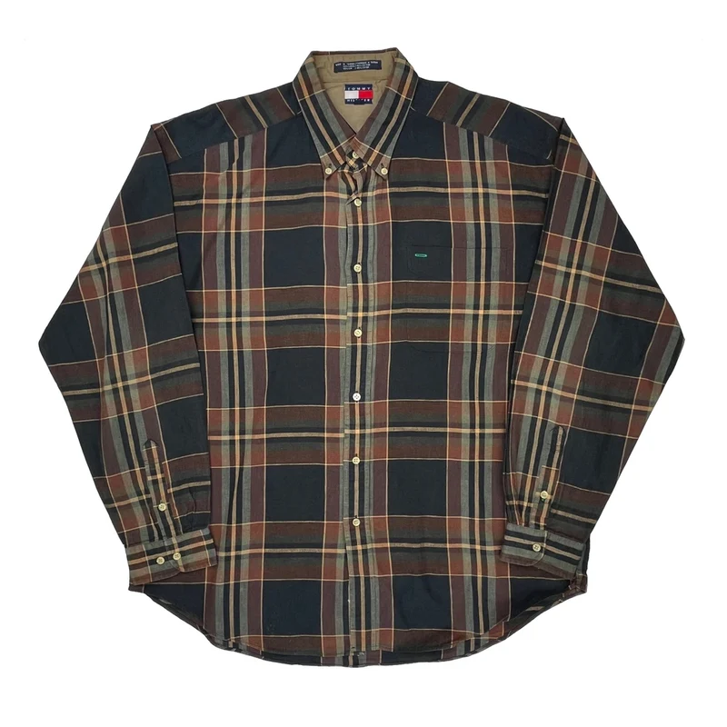 Tommy Hilfiger Checked Shirt - XL Multicoloured Linen Blend