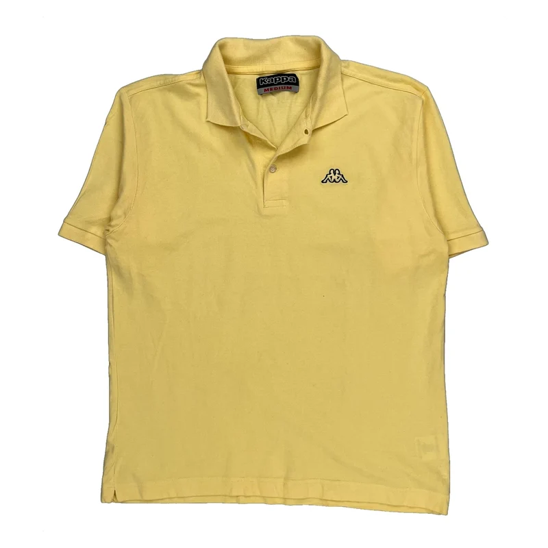 Kappa Polo Shirt - Medium Yellow Cotton