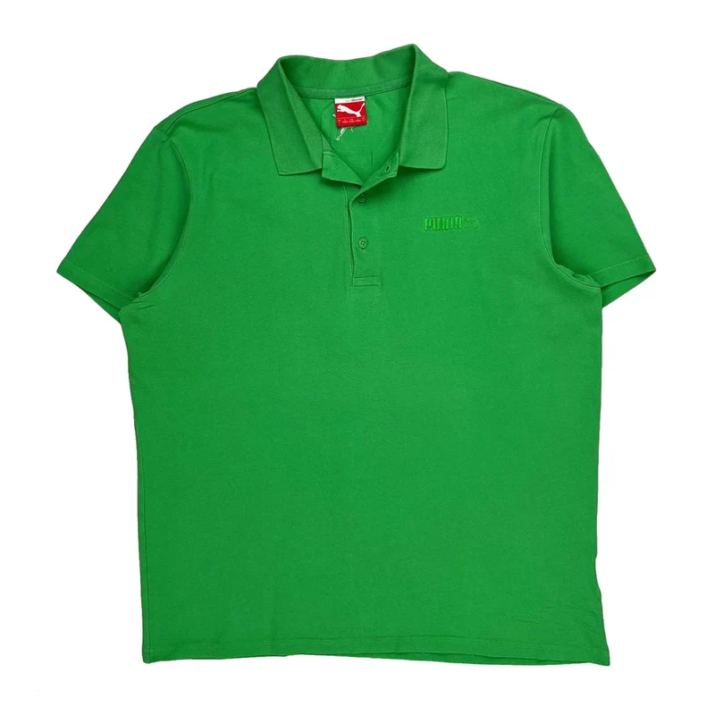 Puma Polo Shirt - Large Green Cotton