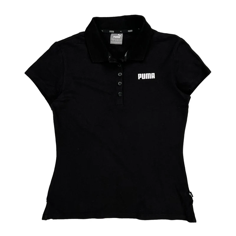 Puma Polo Shirt - Small Black Cotton