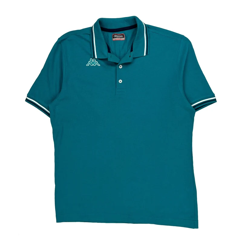 Kappa Polo Shirt - Large Green Cotton