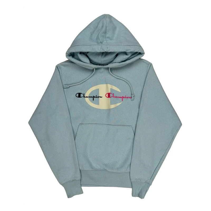 Champion Hoodie - Small Blue Cotton