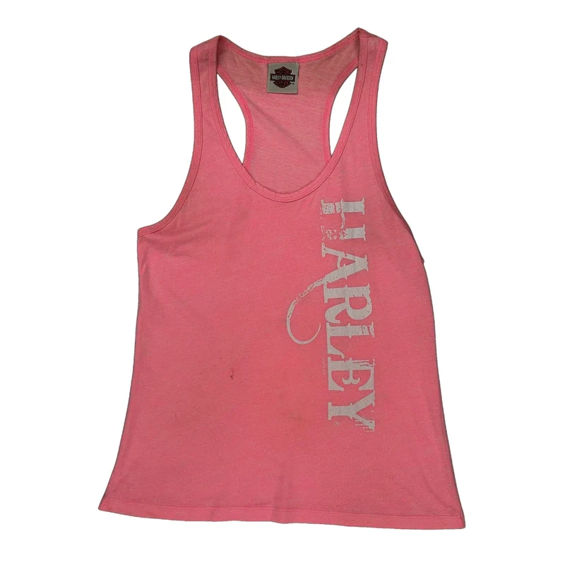 C&S Sports Center Harley Davidson Graphic Tank Top - Small Pink Cotton