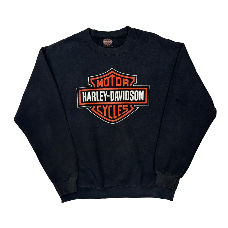 Appleton, Wi Harley Davidson Graphic Sweatshirt - Medium Black Cotton