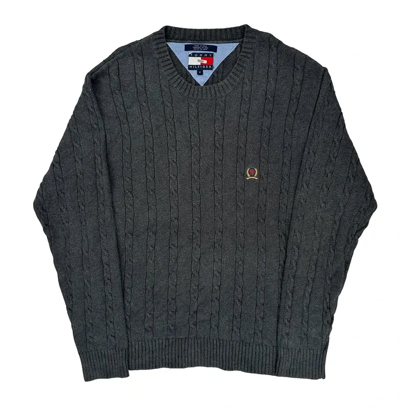 Tommy Hilfiger Cable Knit Sweater - Medium Gray Cotton