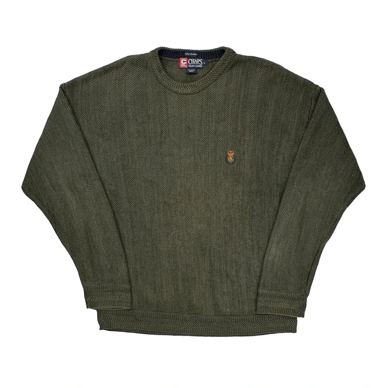Chaps Ralph Lauren Sweater - Large Green Cotton