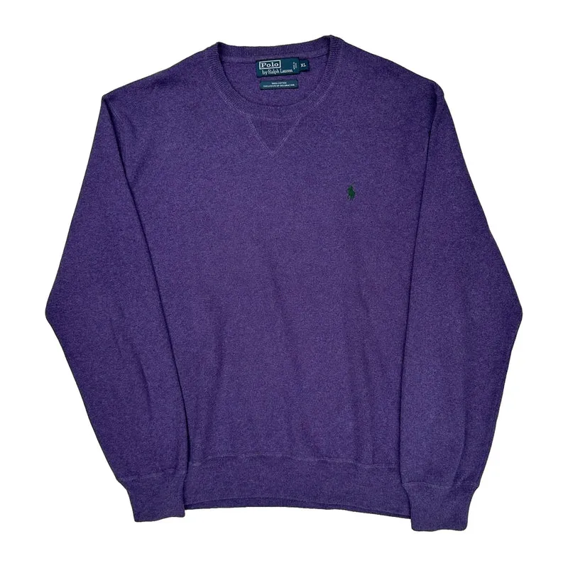 Polo By Ralph Lauren Sweater - XL Purple Cotton