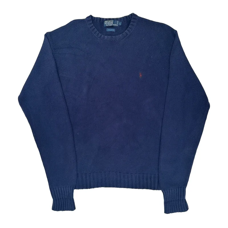 Polo By Ralph Lauren Sweater - Large Blue Cotton