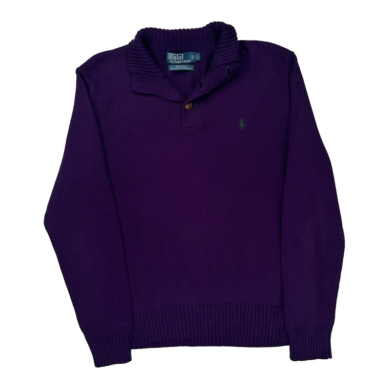 Polo By Ralph Lauren Sweater - Large Purple Cotton