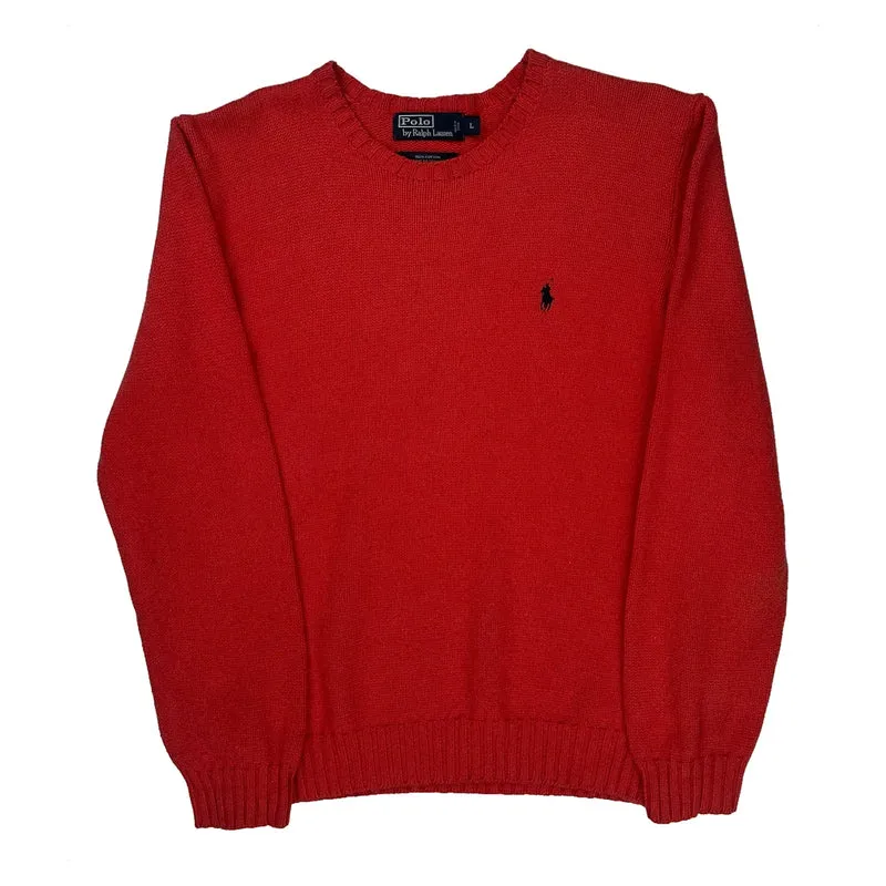 Polo By Ralph Lauren Sweater - Large Red Cotton