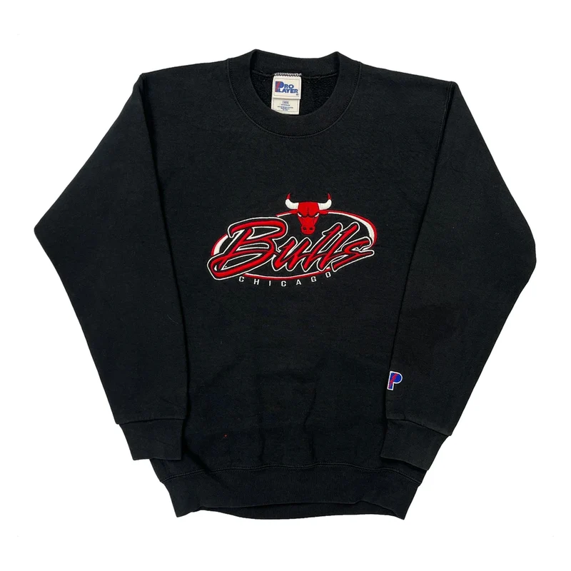 Age 14-16 Chicago Bulls Pro Player Made In USA Sweatshirt - Large Black Cotton Blend