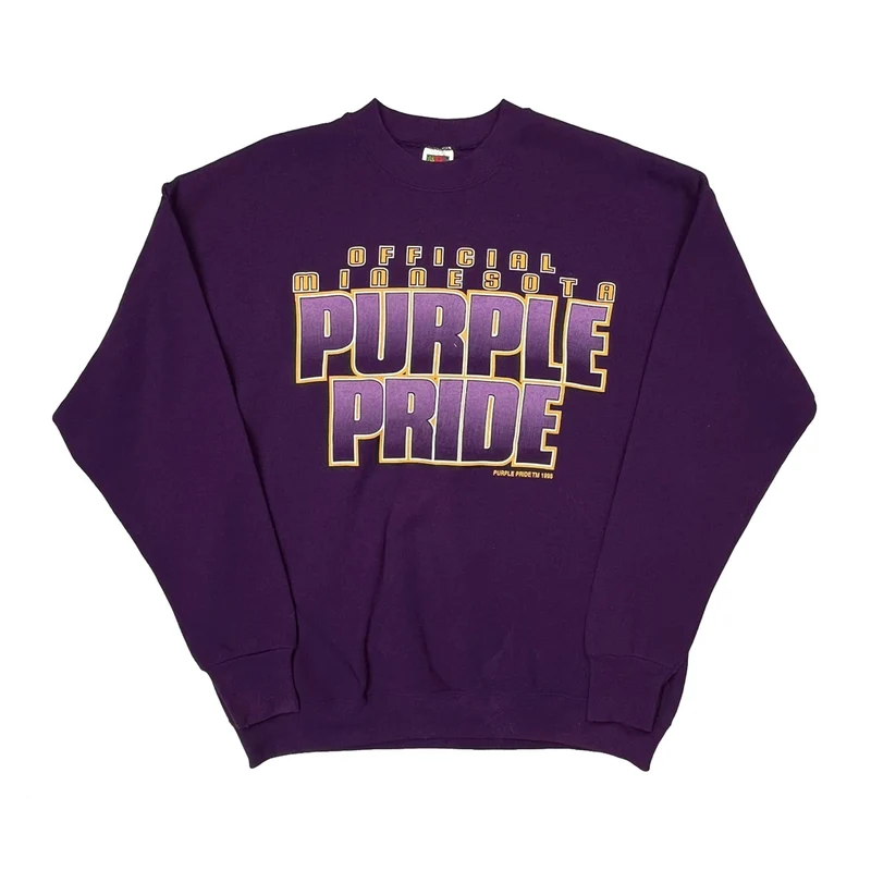 Minnesota Fruit Of The Loom Sweatshirt - XL Purple Cotton Blend