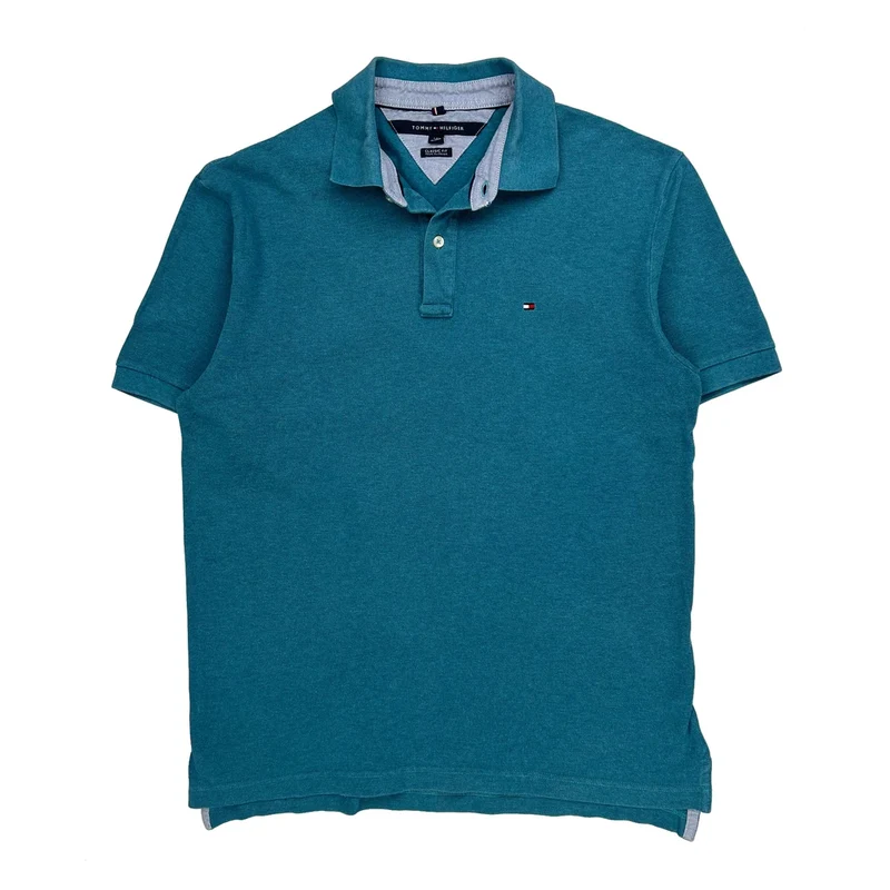 Tommy Hilfiger Polo Shirt - Large Blue Cotton