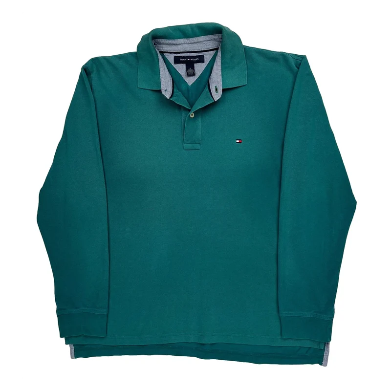 Tommy Hilfiger Polo Shirt - Medium Green Cotton