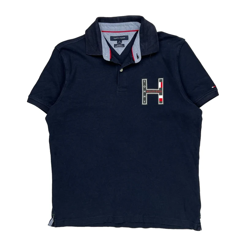 Tommy Hilfiger Polo Shirt - Medium Navy Cotton